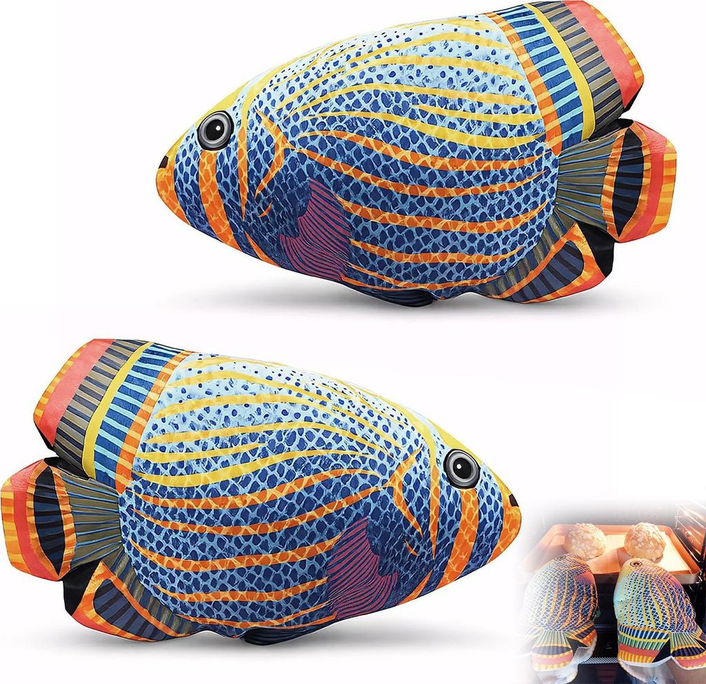 Ofenhandschuhe 2er Set, Topfhandschuhe & Hitzeschutz, 26×15 cm, lustiges Fisch-Motiv, hitzebeständig, weich & rutschfest, Küchenhandschuhe & Unt...