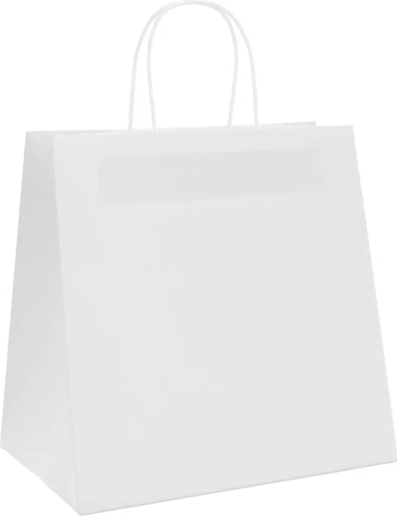 100 Sacchetti Regalo LVNRIDS Con Thank You, 40x30 Cm, Plastica Bianca Spessa Riutilizzabili Per Boutique Feste