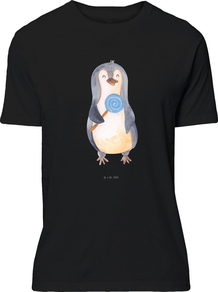 Mr. & Mrs. Panda Tshirt Pinguin Lolli - Schwarz - Geschenk, Süßigkeiten, oberteil, S T-Shirt, Gauner, Süß, Lustiges, Heißhunger, Naschen, Jers...