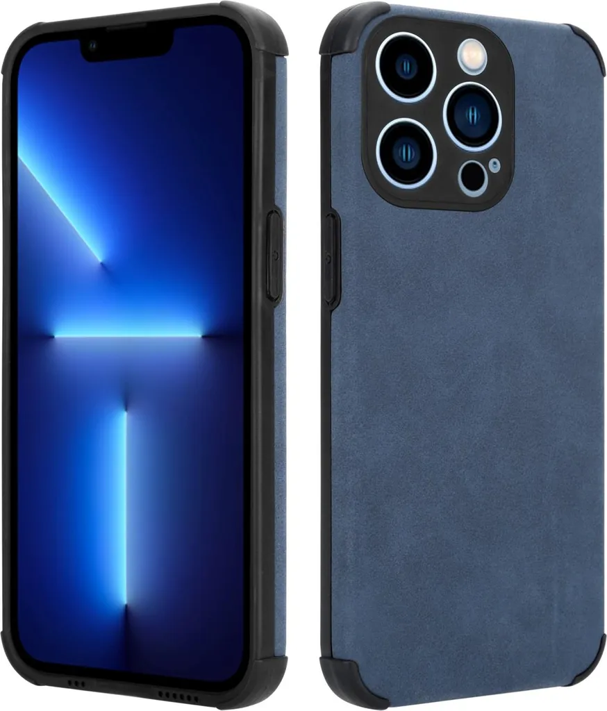 Custodia Cadorabo iPhone 13 Pro in TPU e Finto Camoscio Blu Reale - 5