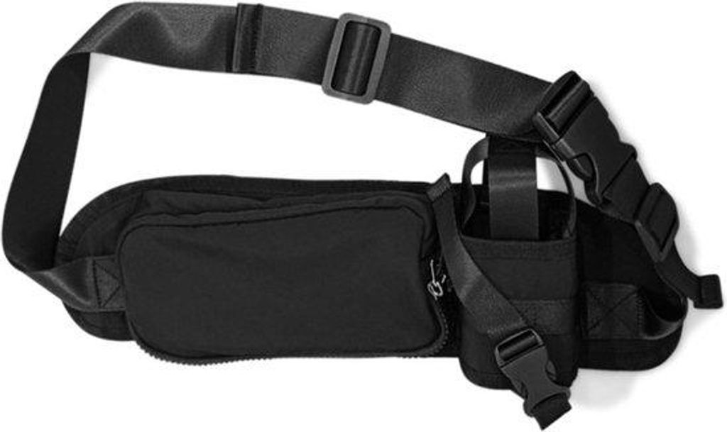 Schwarzes Wandertaschen-Set mit Trinkflaschenhalter