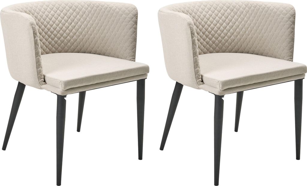 BELIANI Sessel 2er Set Beige Stoff Polsterbezug schnelltrocknend Aluminium Gestell Schwarz mit Armlehnen Indoor Outdoor Wohnzimmer Garten Terrasse ...