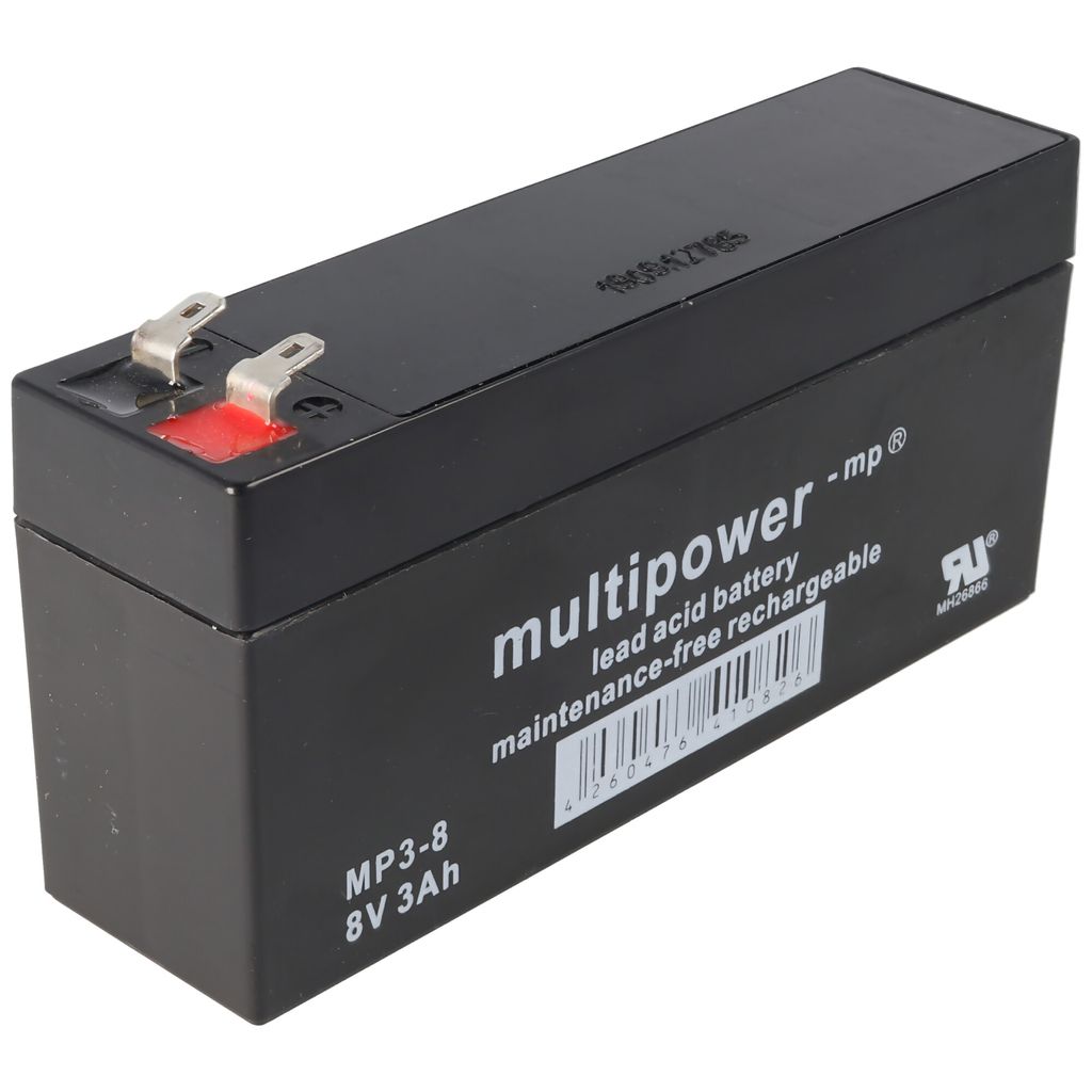 Multipower MP3-8 olověná baterie 8 V 3000mAh se 2 Faston Obrázek produktu 