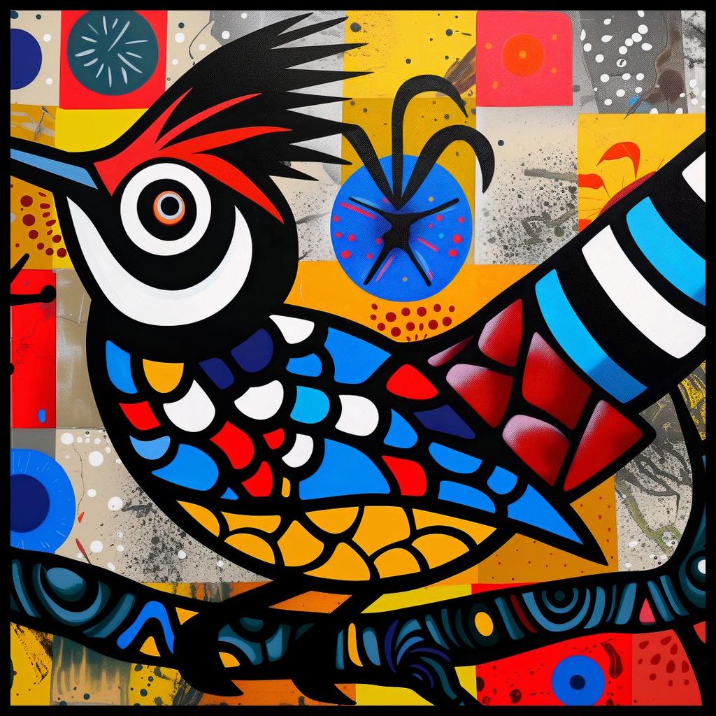 Plakat 100x100cm Vogel Auf dem Rücken