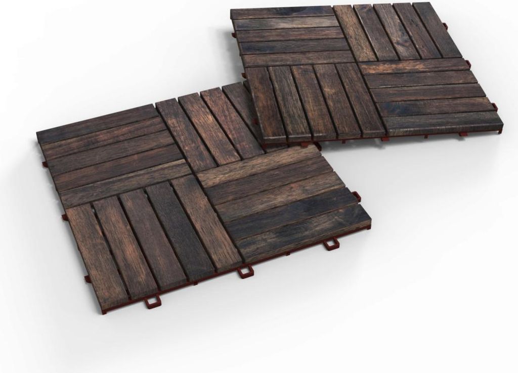 iWerk Holzfliese Akazie Espresso 30 x 30 x 1,5 cm 10 Stück