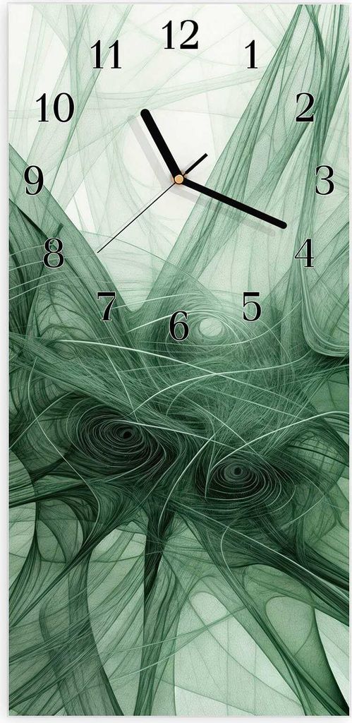 Wanduhr aus Glas mit Motiv Abstrakte Strukturen- 30 x 60 cm - inkl. Aufhängesystem