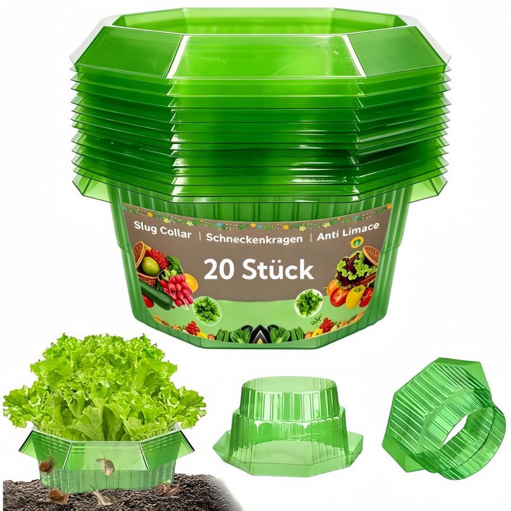 20 Stück Schneckenschutzring Set, Achtzackige Produktbild 