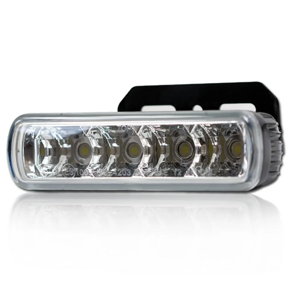 Feux de jour à LED avec 4 diodes claires pour éclairage de sécurité 12V