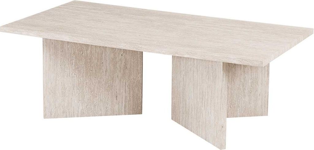 Couchtisch Litar - 125x65x42cm - beige Travertin