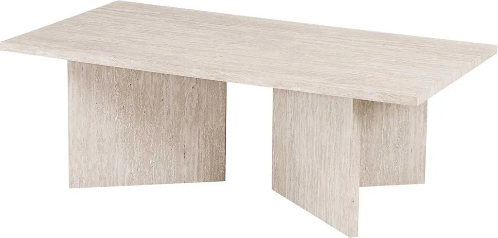 Table basse Litar 125x65x42cm idéale pour un grand salon moderne beige
