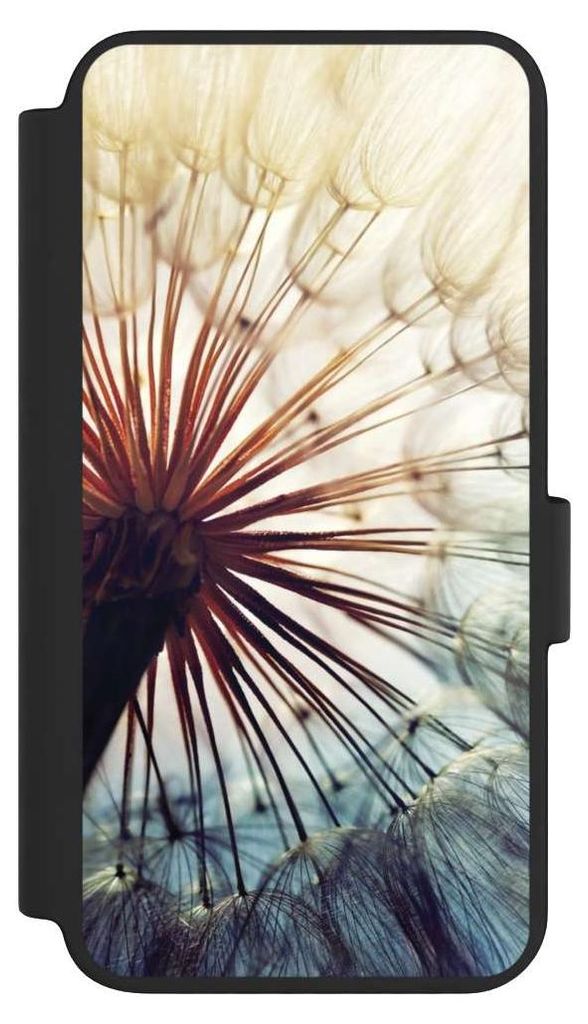 NIVOCASE Klapphülle für Samsung Galaxy S23 Handyhülle aus Kunst Leder NIVOflip schwarz Blumen Fotografie Pusteblume