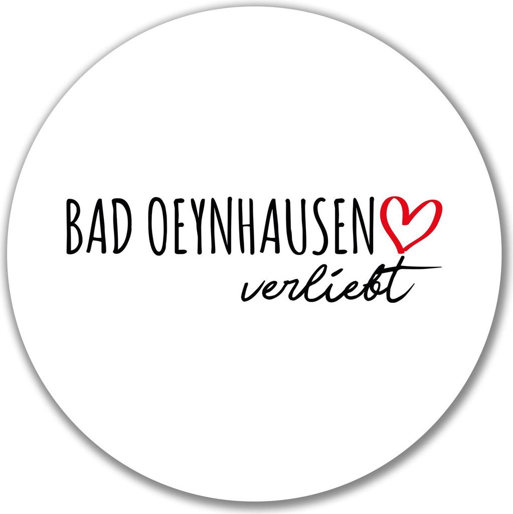 Huuraa Aufkleber Bad Oeynhausen verliebt 10cm rund Sticker Geschenkidee