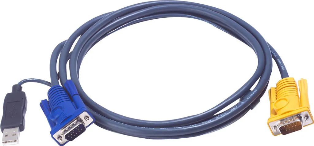 Câble KVM Aten 2L5206UP Noir USB VGA SPHD-15 de 6m pour Switch KVM