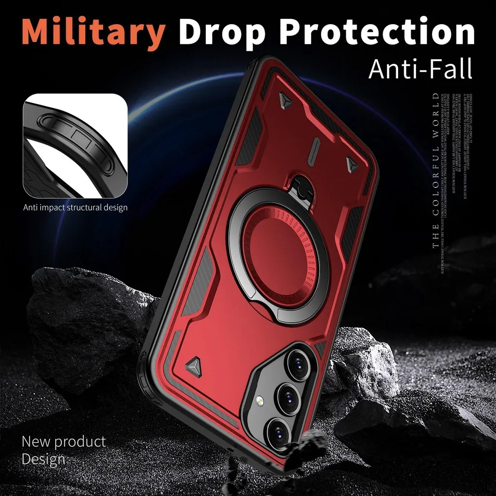 Custodia MagSafe Samsung Galaxy A16 Phonesta MagLock Armor Rosso Antiurto - 4