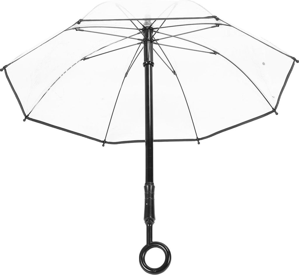 Clear Umbrella Water Sprayer Push Pull Lightweight Transparent Rain Umbrella with Circular Handle for Prank Game