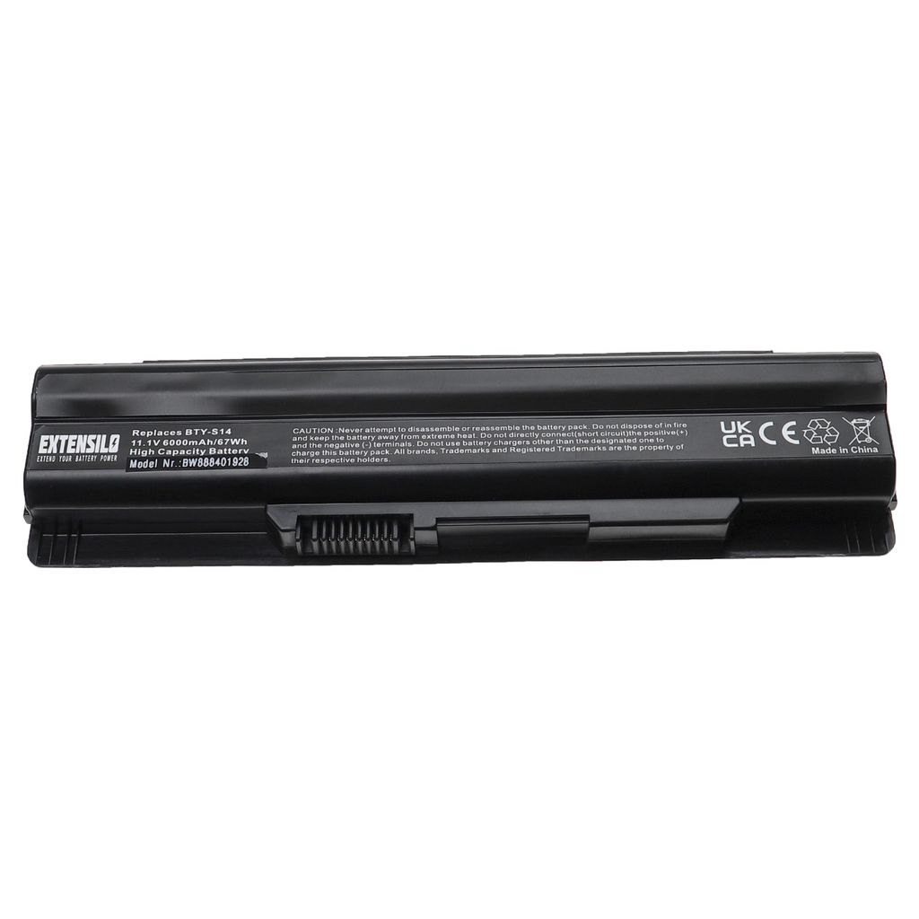EXTENSILO Akku Ersatz für Medion BTY-S14, BTY-S15 für Notebook (6000mAh, 11,1V, Li-Ion)