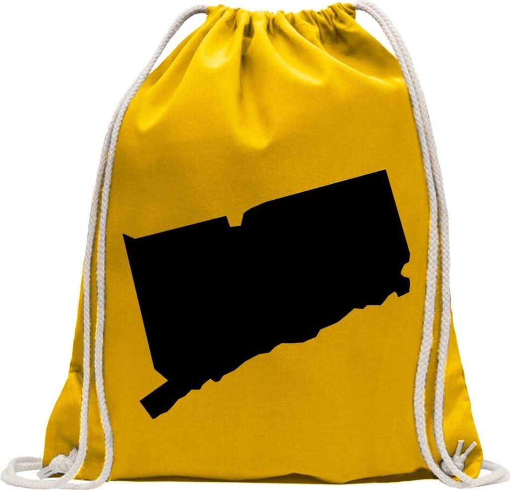 Kiwistar - Turnbeutel - gelb - USA - Connecticut Hartford - Fun Rucksack Sport Beutel Gymsack Baumwolle mit Ziehgurt