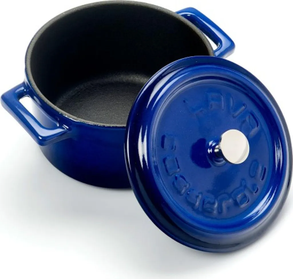 Mini Cocotte LAVA 10cm Ghisa Blu - Ideale per Soufflé e Tapas Gourmet