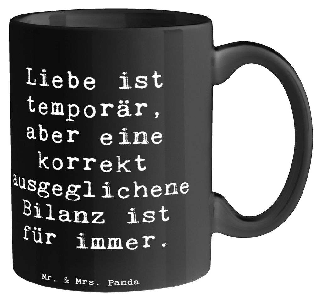 Mr. & Mrs. Panda Pott Spruch Buchhalter Weisheit - Schwarz - Geschenk, Liebe, Kaffeetasse, Becher, Finanzen, Bilanz, Präzision, Tasse, Beruf, Beru...