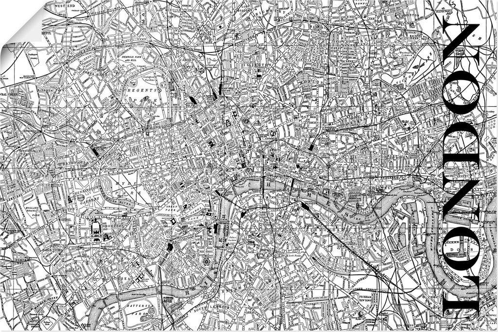 ARTland Poster London Karte Straßen Karte Größe: 60x40 cm