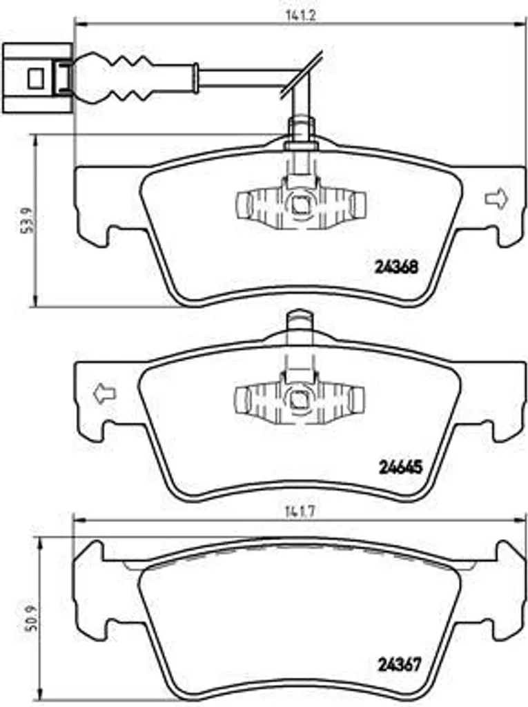 Plaquettes de frein Brembo P 85 091 pour VW T5 OE 7H8698451 de rechange