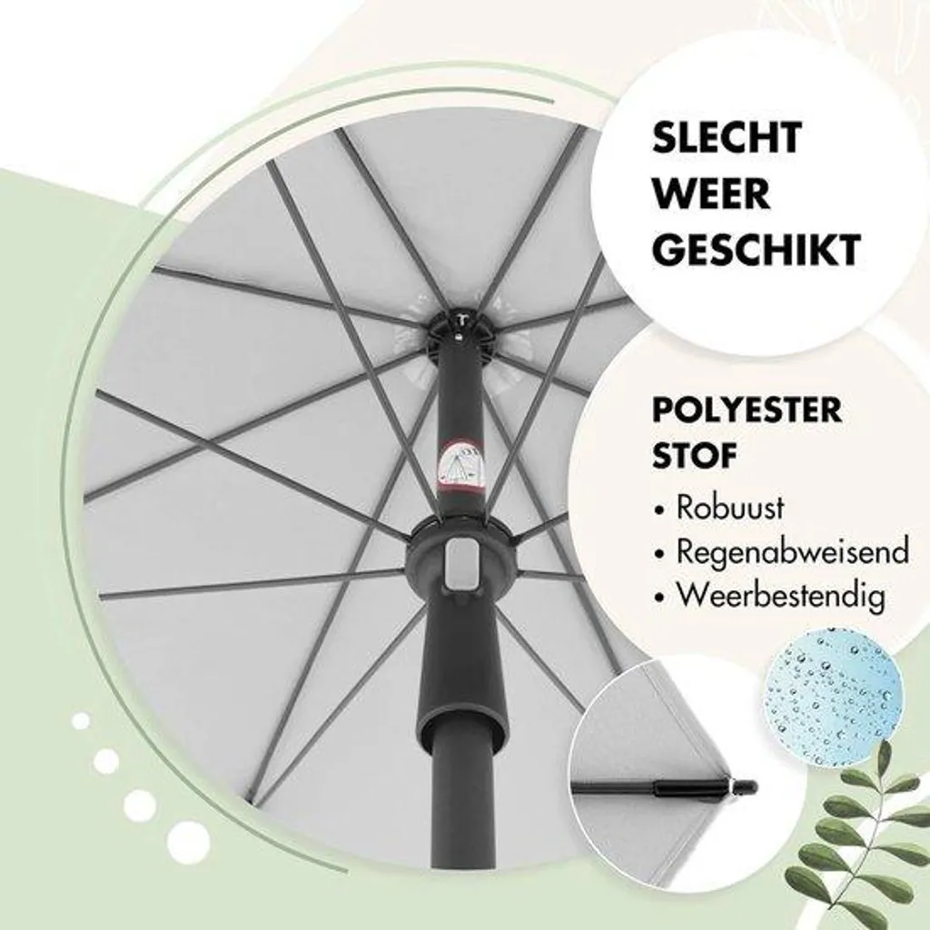 Parasol rond 200 cm anti-UV : fini la chaleur avec cette toile robuste
