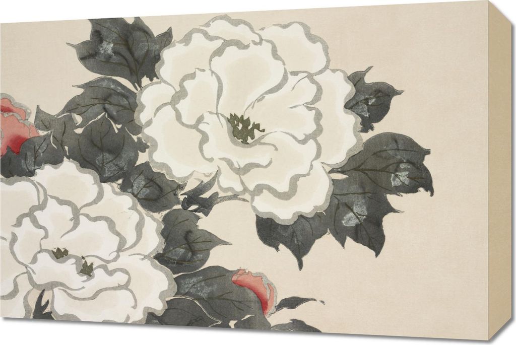 Bild 60x40cm Blumen, Japanischer Vintage Sekka für das Wohnzimmer