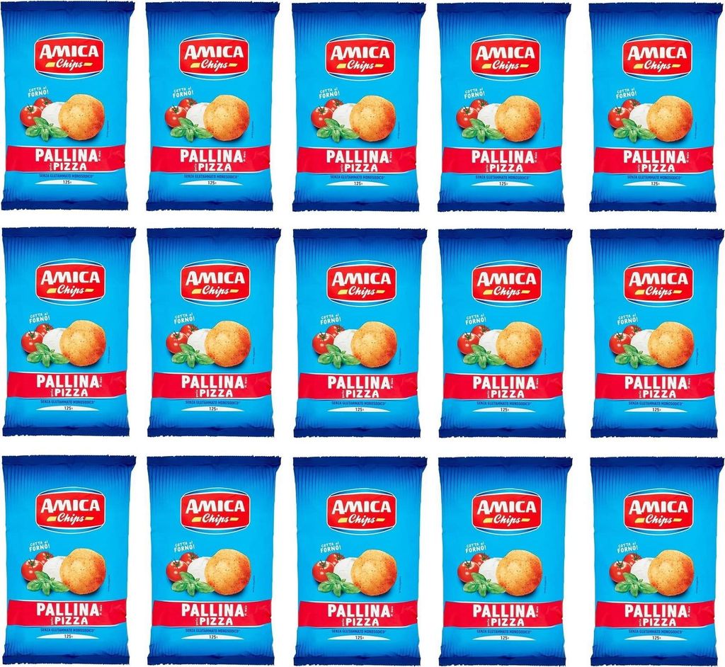 15x Amica Chips Pallina Pizza Mais-Snacks mit Produktbild 