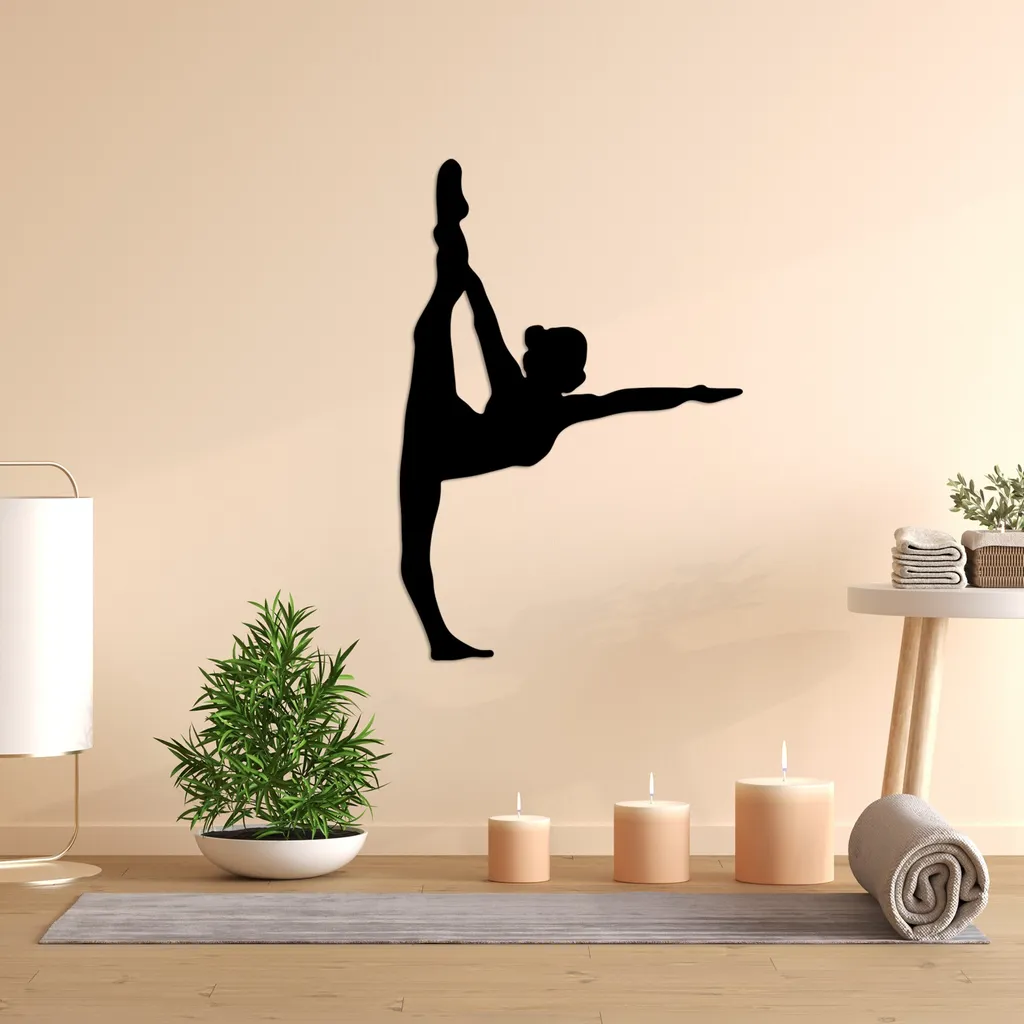 Decorazione Yoga 25 Wallity in Metallo Nero - Arredo Zen 41x60 - 3