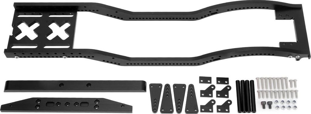 Aluminiumlegierung RC -Auto -Chassis -Rahmen mit vorderer und hinterer Stoßstange für SCX10 D90 1/10 Crawler Schwarz