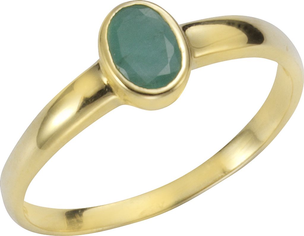 F Ring 375/- Gold gelb 058 (18,5) Smaragd grün 283370166-8