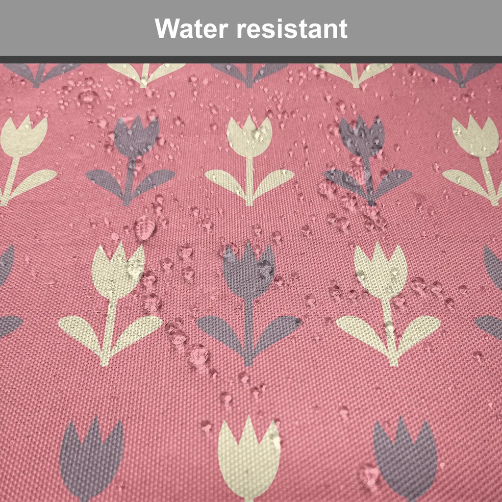 ABAKUHAUS Cuscini decorativi per sedie da sala da pranzo, romantici fiori di tulipano, cuscini decorativi impermeabili con cinturini per sedie da cucina, 40 cm x 40 cm, confezione da 12, viola crema rosa chiaro - 5