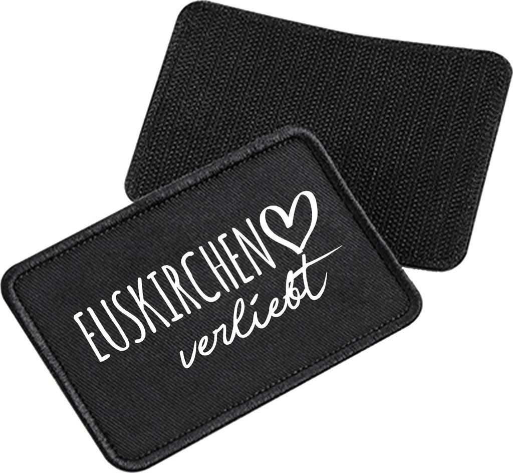 Huuraa Patch Euskirchen verliebt Black 10 x 6,5cm Baumwolle Klettpatch für Mütze Geschenkidee