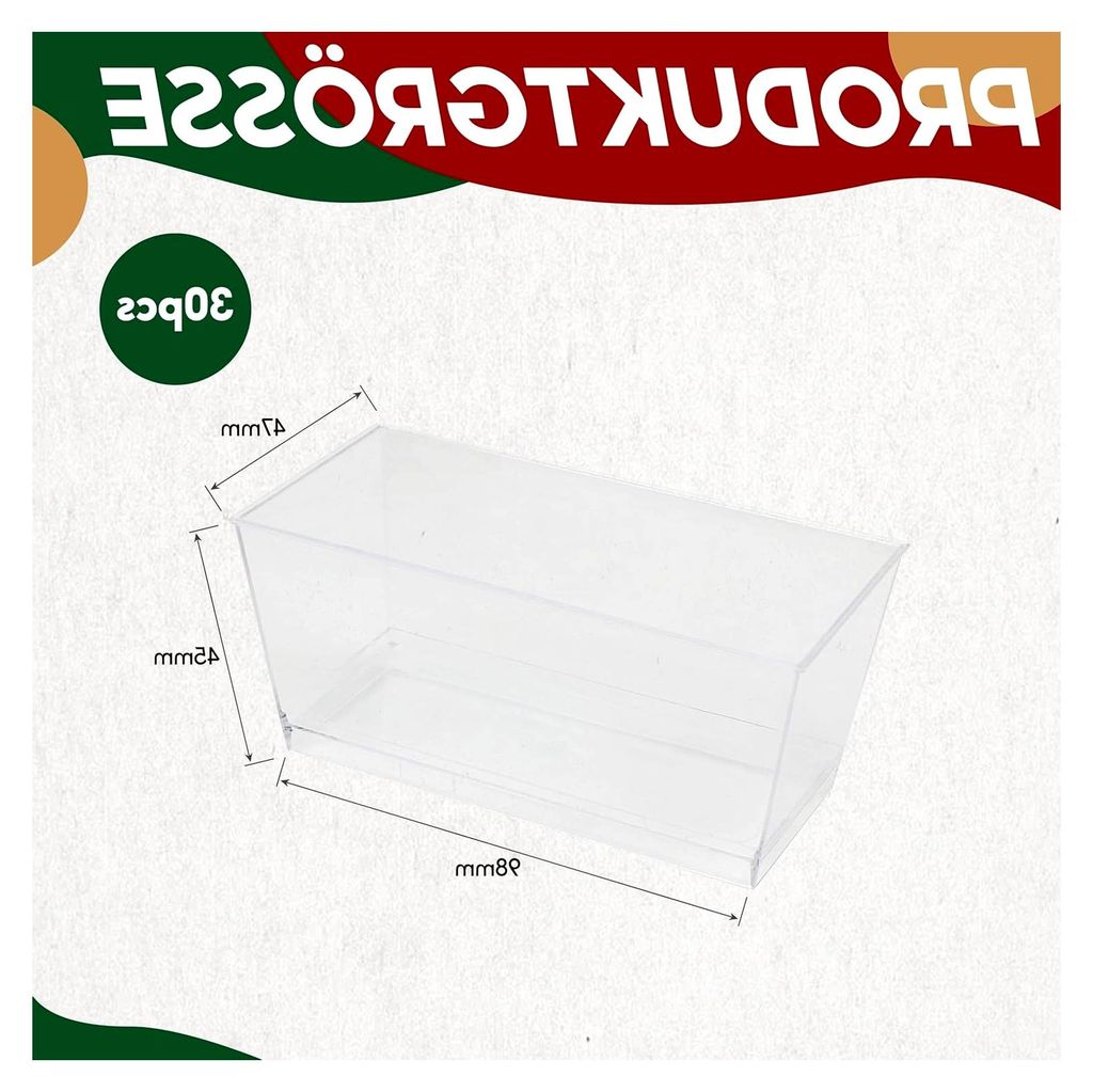 30 Stück Dessertgläser aus Plastik, 140ML Dessertbecher, Klare Dessertbecher, Wiederverwendbare quadratische Desserttassen für Tiramisu, Dessert...