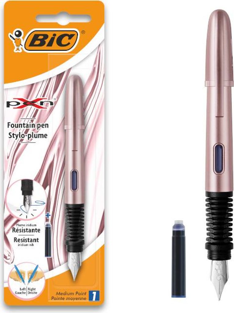 BIC X Pen Chrom Rosa FP Blau Blister 1pc