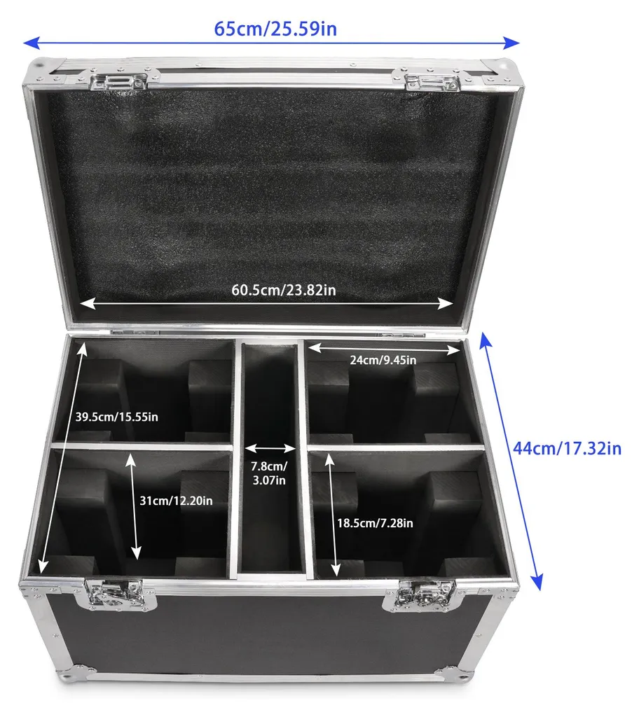 Valise Antichoc pour 4 Projecteurs Beam 150W - Protection Cuir - 4