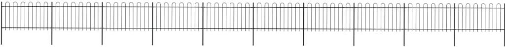 Maison Exclusive - Gartenzaun mit Rundbogen Stahl 1781,5 x 100 cm Schwarz