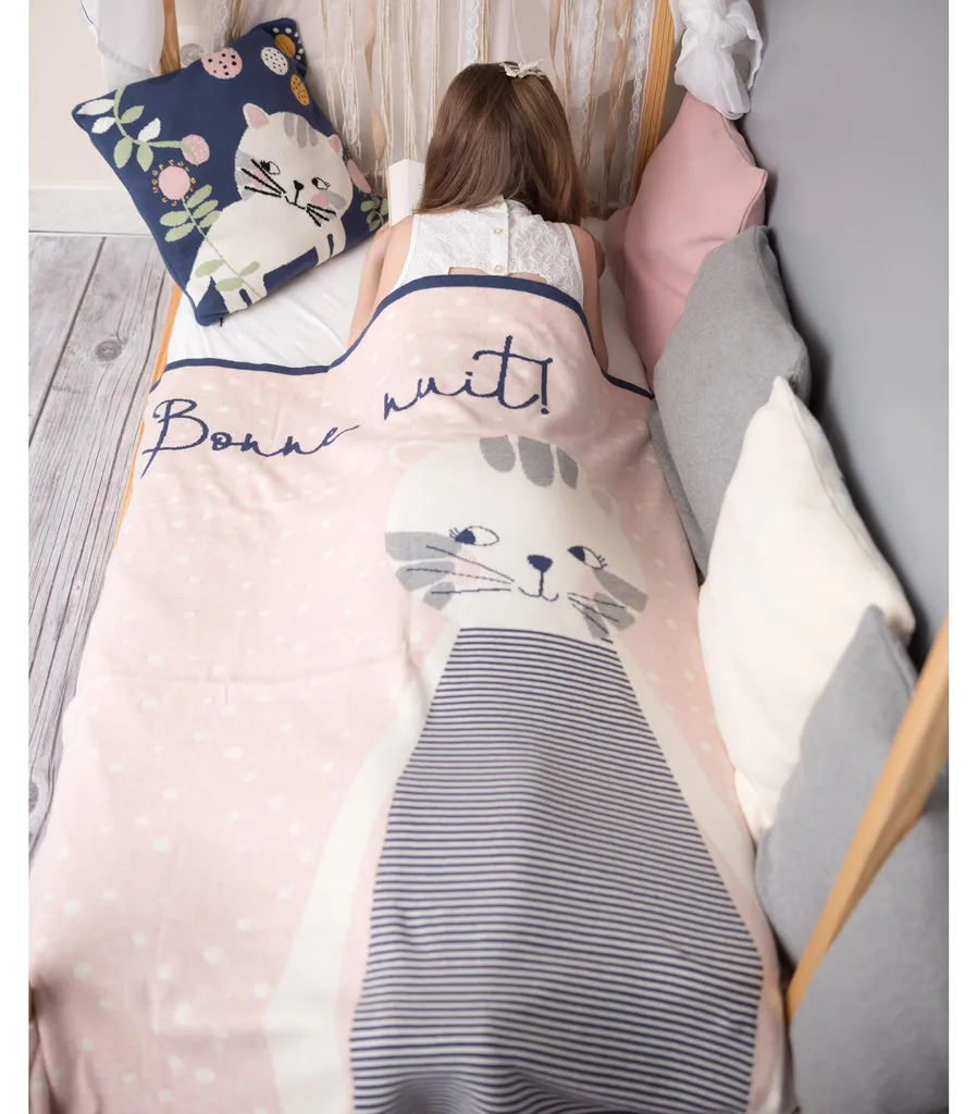 Couverture Chaton Tiny Rose 80x100 cm : Douceur Anti-Irritations - 4