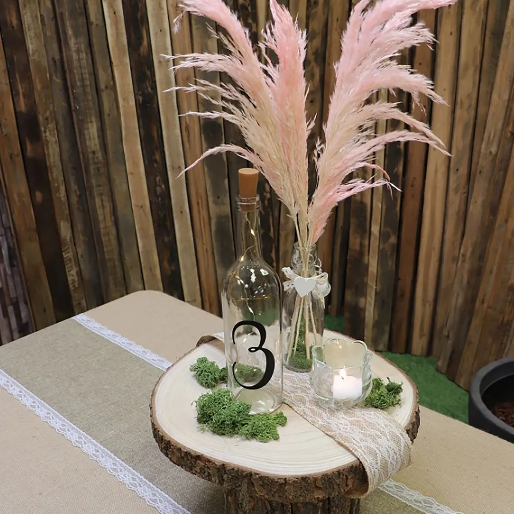 Tranche d'arbre décorative en bois de 34cm pour centre de table chic - 3