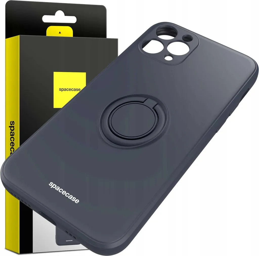 Custodia SPACECASE per iPhone 11 Pro Silicone Nero con Anello Supporto - 8