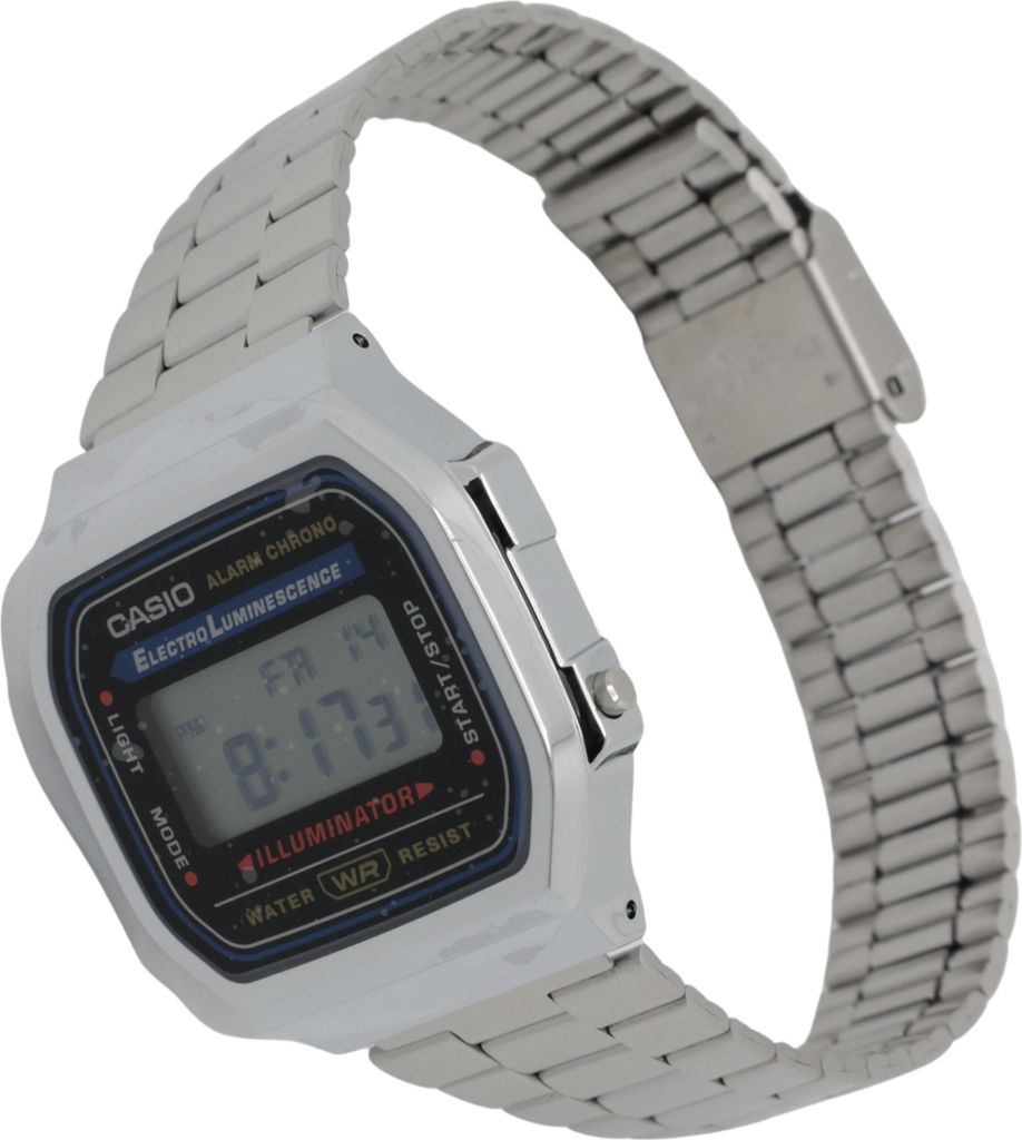 CASIO A168WA Uni-Uhr Digital mit Edelstahlarmband, silber Produktbild 