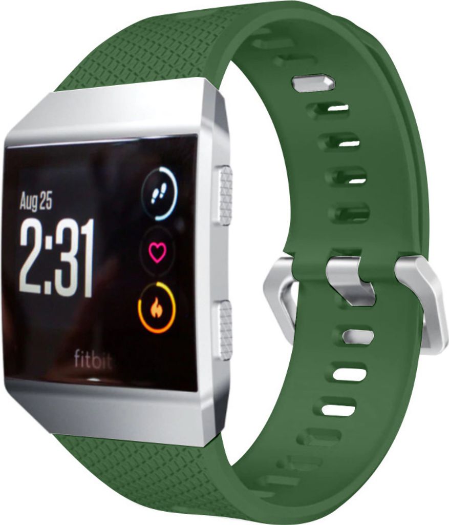 Strap-it Fitbit Ionic Silikonarmband (Armeegrün) - Große: S/M