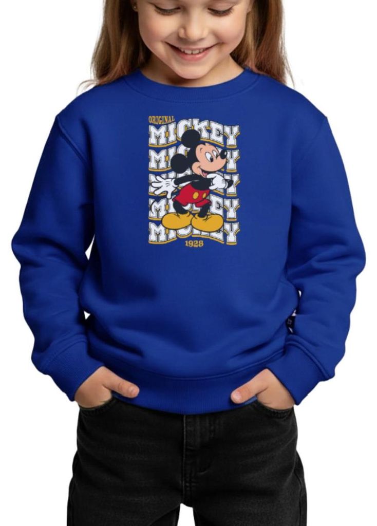 Mickey & Minnie Mickey Mouse Original 1928 Kinder/Teenager Premium Pullover, 110/116 (4 Jahre), Royalblau