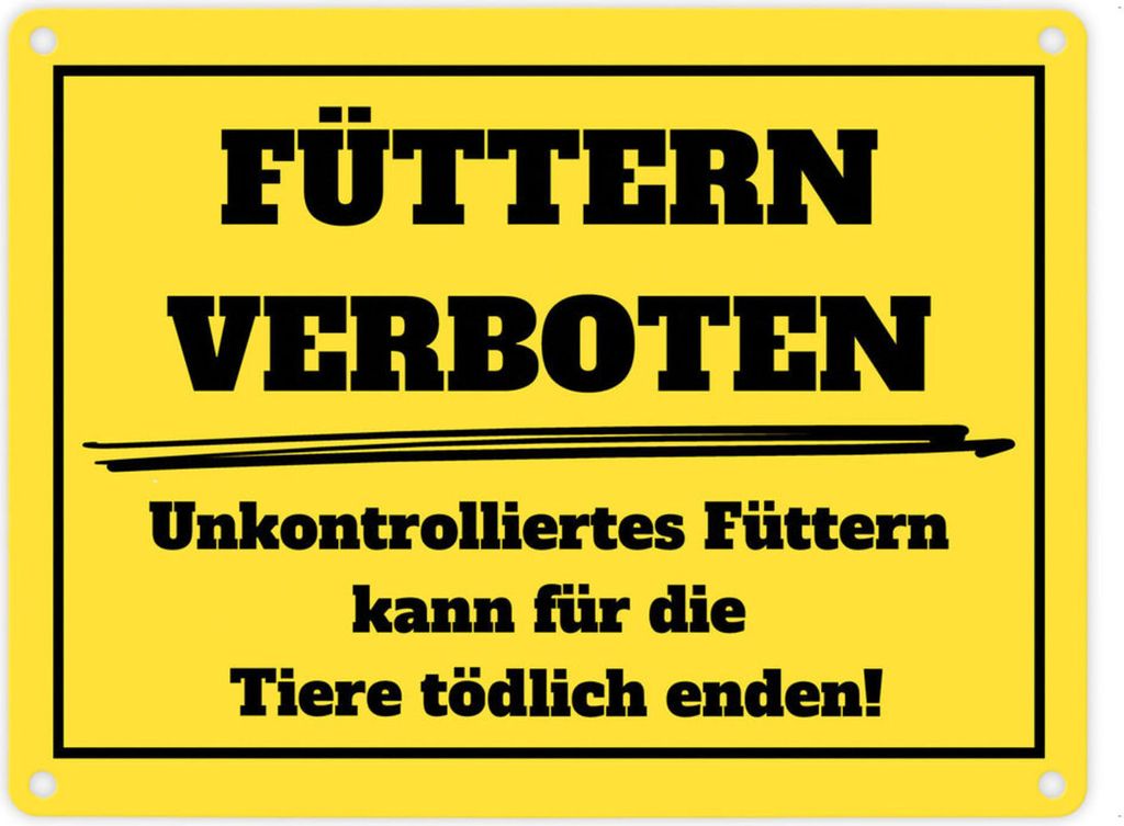 Füttern verboten mit Erklärung Koppel-Metallschild in 15x20 Produktbild 