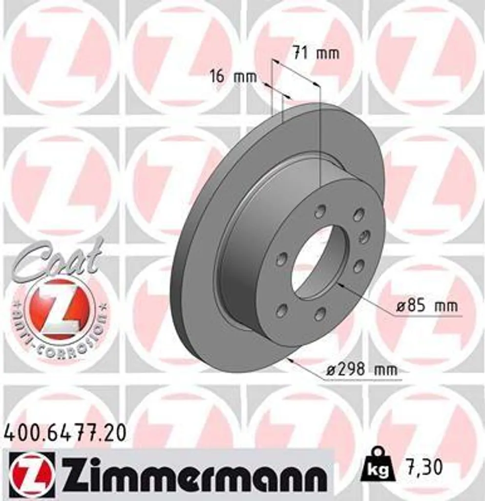 Disque de frein pour utilitaire Crafter et Sprinter Zimmermann 400.6477.20