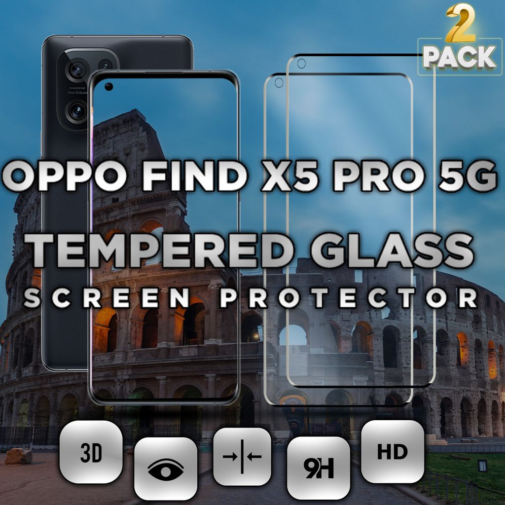 2-Stück Oppo Find X5 Pro 5G – gehärtetes Glas 9H – 3D-Displayschutz in Superqualität