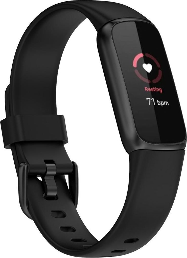 INF Silicone Ersatzarmband für Fitbit Luxe Softes Silikonband mit Dornschließe Alltag Sport Schwarz Klein