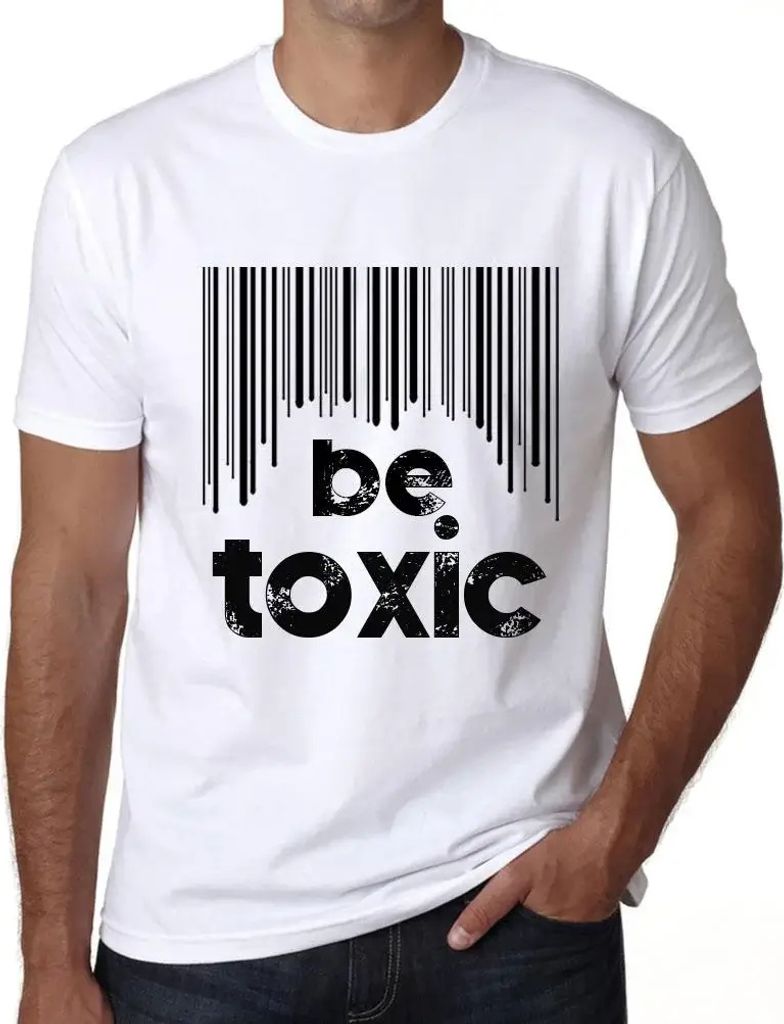 Herren Grafik T-Shirt Barcode ist giftig – Barcode Be Toxic – Öko-Verantwortlich Vintage Jahrgang Kurzarm Lustige Druck Geburtstag Geschenk Mann