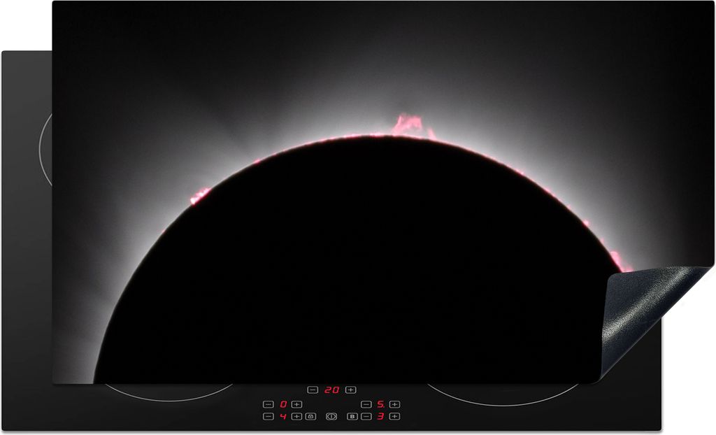 KitchenYeah Herdabdeckplatte Nahaufnahme einer Sonnenfinsternis , 90x52cm, Küche Deko, Glaskeramikfeld Herdabdeckung, Abdeckplatte fùr Kochfeld