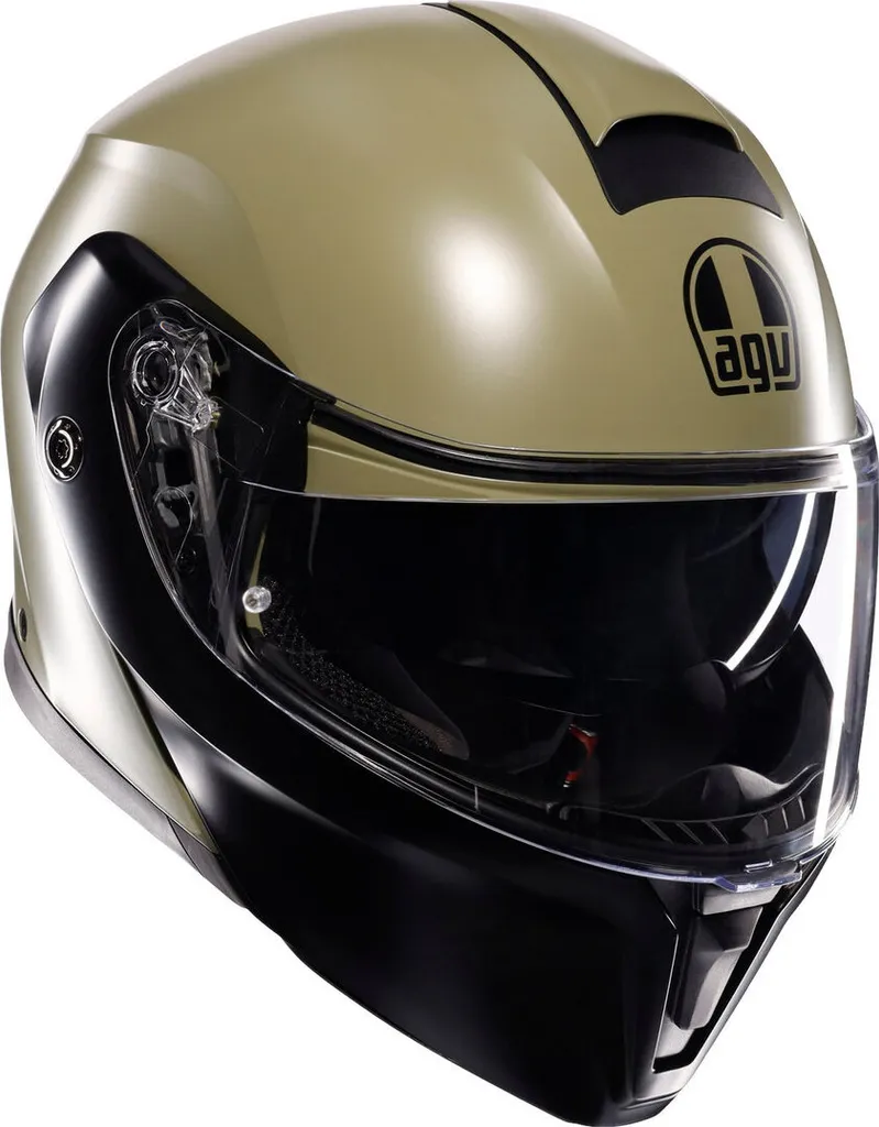 Casque AGV Streetmodular Mono avec Visière Solaire Interne Vert Noir XS